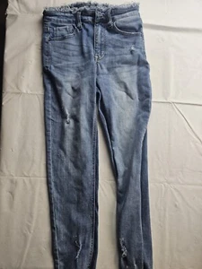 Rise ausgefranste Distressed gerades Bein Denim Jeans RDP1262 Damen 26x26 Größe 3 - Bild 1 von 11