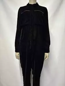 H&M Studio AW14 Black Velvet Boiler Suit Small - Picture 1 of 6