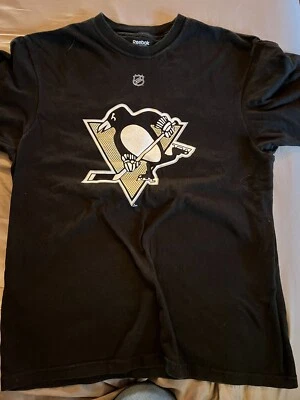 Camiseta Evgeni Malkin Pittsburgh Penguins Reebok NHL Home Negra Nombre y Número L Foto 1 de 4