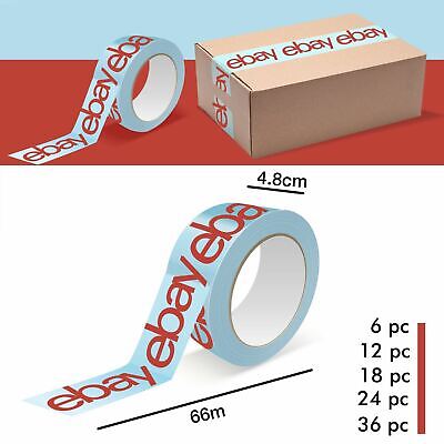 EBay Branded Packaging Strong Parcel Packing Tape (66m Long 48mm Wide) Blue/Red • 12.17£