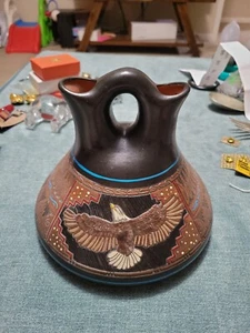 Große Vanessa Charlie Navajo Southwestern geätzte Keramik Vase - Bild 1 von 7