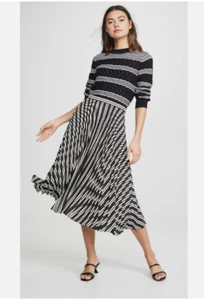 CLUB MONACO Women's Annina Pleated Skirt Size 4 - Black & White $179 NWT - Picture 1 of 7