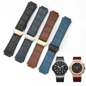 Premium Genuine Leather Silicone Watch Band Strap for Hublot Big Bang 19x26mm - Picture 1 of 41