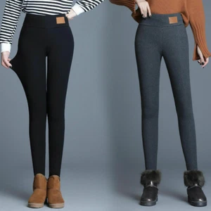 Super thick Cashmere Leggings Trousers High Waist Winter Warm Top Lamb Cashmere& - Picture 1 of 12