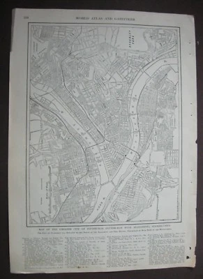 1903 Original Antique Map of The Greater City of Pittsburgh with Allegheny   - Image 1 of 2