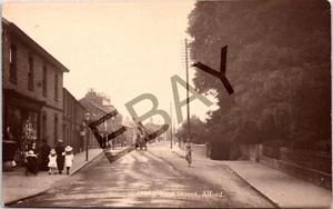 ALFORD WEST STREET CHILDREN HORSE CART LINCOLNSHIRE REAL PHOTO VINTAGE POSTCARD - Picture 1 of 2