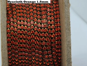 Ft Vtg 1.8mm Rhinestone Swarovski Crystal Chain Brass Set Setting Jewelry Craft - Picture 1 of 23