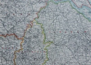 1896 Lincolnshire, North Nottingham, mappa del fiume Humbershire. Inghilterra vittoriana. - Foto 1 di 5