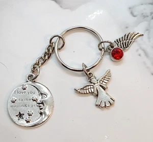 "I love you to the moon and back" Memorial Keyring Sympathy Funeral Gift - Picture 1 of 1