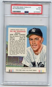 1954 RED MAN TOBACCO #25 GIL McDOUGALD w/ TAB, NEW YORK YANKEES - PSA 4 (0897) - Picture 1 of 1
