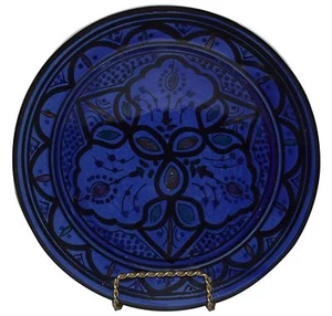 Moroccan Ceramic Plate Salad Pasta Bowl Serving Handmade Wall Hanging 8" Small - Picture 1 of 6