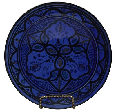 Plato de cerámica marroquí ensalada pasta tazón servir hecho a mano colgante de pared 8" pequeño Foto 1 de 4