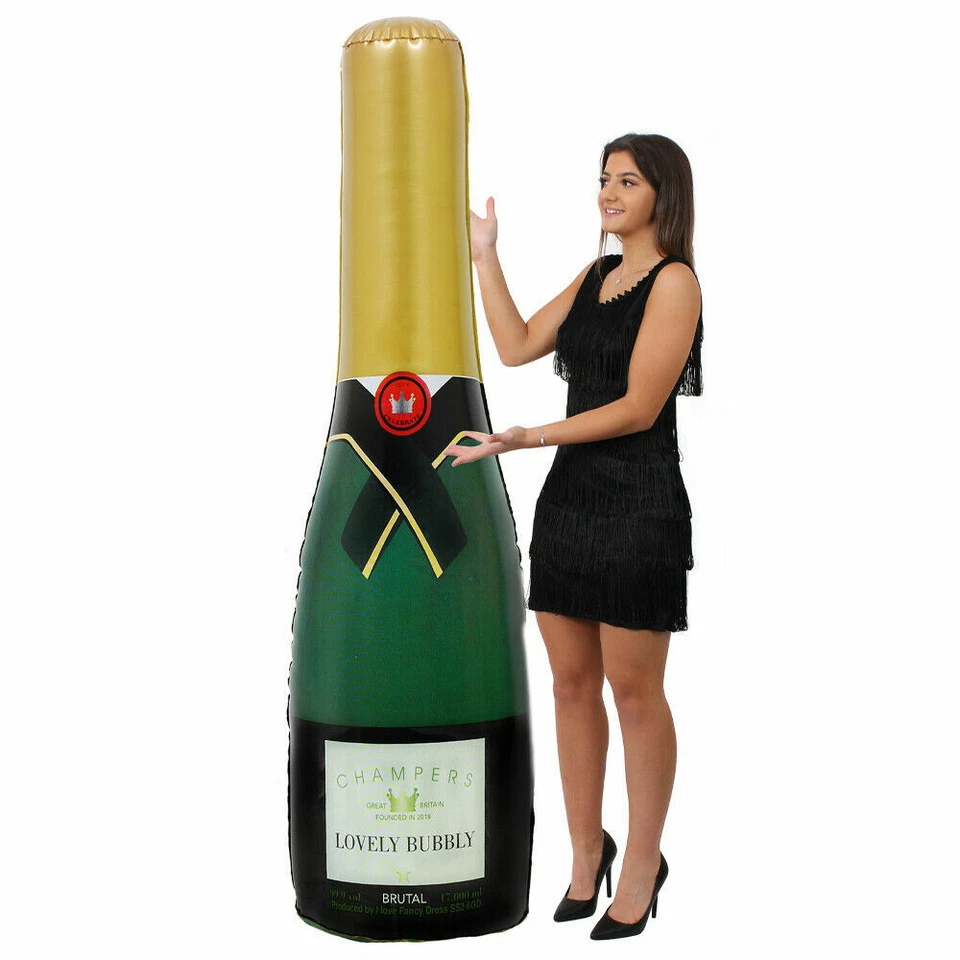 180CM RIESIGE AUFBLASBARE FEIER CHAMPAGNERFLASCHE AUFBLASDEKORATION HOCHZEIT - Bild 1 von 1