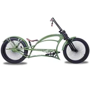 26" Stretch Chopper Cruiser Steel Dual Spring Classical Fork Chrome Rims Bicycle - Picture 1 of 25