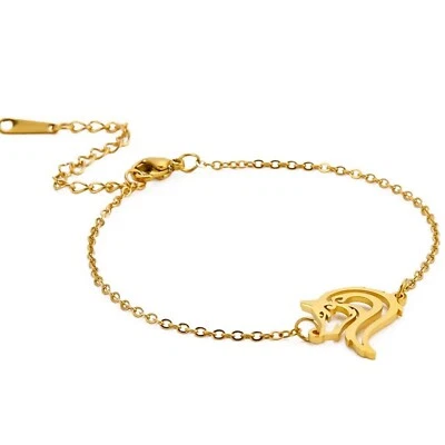 Pulsera Wolf Oro PVD Placa 316L Quirúrgica Acero Inoxidable K9 Perro Tatuaje Tobillera Foto 1 de 4