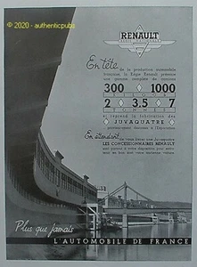 PUBLICITE RENAULT BOULOGNE REGIE FRANCAISE JUVAQUATRE TRACTEUR DE 1946 AD PUB - Imagen 1 de 1