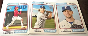 2023 Topps Heritage RANGERS Rookie LOTTO 8X YERRY RODRIGUEZ 7X JOSH SMITH 4X BUBB - Foto 1 di 1