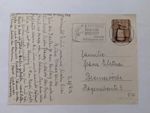 DDR Karte mit Werbestempel Turn- und Sportfest Leipzig 1956 - Bild 1 von 3