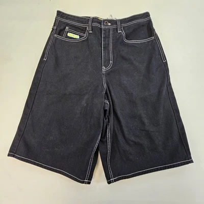 EMPYRE US Men’s 32 Black Baggy Loose Goth Fire Hydrant Skater Contrast Shorts - Image 1 of 4