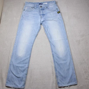 G-Star RAW Jeans GS 5204 30x32 Light Wash Straight Leg Button Fly Distressed Men - Picture 1 of 11