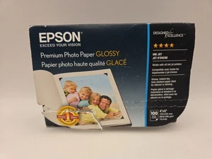 Epson Premium Photo Paper Glossy 4x6 – 100 Sheets – Inkjet – New Open Box - Picture 1 of 4