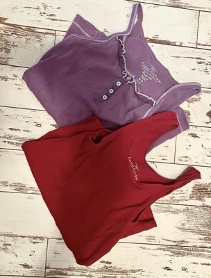 FADED GLORY GIRLS TANK TOP SET OF 2 SIZE 7/8 Red And Purple - Image 1 of 4