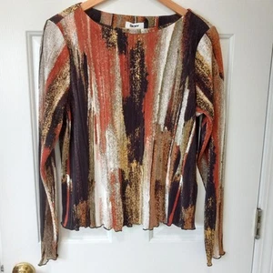 Neu mit Etikett! DKNY Damen Polyester Mehrfarbig Karriere Freizeit Alltag Top Crinkle M - Bild 1 von 6