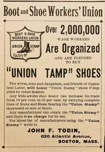 1900 AD.(N22)~JOHN F. TOBIN CO. BOSTON. “UNION TAMP” SHOES - Picture 1 of 1