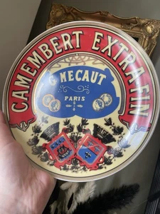 BIA Camembert Extra Fin G Mecaut Teller französischer Käse Etikett Dekor 8" rot blau - Bild 1 von 4