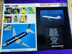 British Airways Boeing 737 Safety Card Revision 1 2003 - Picture 1 of 2