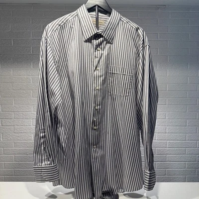Camisa de vestir a rayas informal Tommy Bahama para hombre 18 3435 manga larga con botones Foto 1 de 4