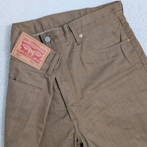NEW Levis 501 Jeans Mens 40x32 Brown Raw Denim Straight Leg Button Fly - Picture 1 of 8