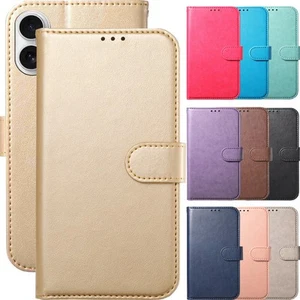 Luxury Leather Flip Wallet Case Phone Cover for iPhone 16E 16 15 14 13 12 11 XS - Picture 1 of 22