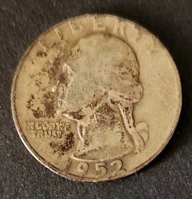 1952-D Washington Quarter 90% Silver 25c US Coin Denver Mint Circulated Low Ship - Image 1 of 3