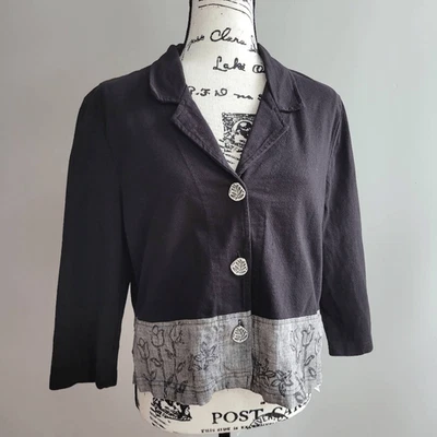 Vintage Nina Piccalino 100% cotton blazer lagom lagenlook earthy boho quirky art - Image 1 of 4