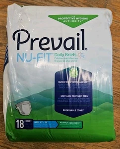 Prevail Nu-Fit Daily Briefs Large 45"-58" 18 Count Maximum Absorbency New - Picture 1 of 5