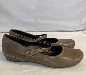 Ecco Schuhe Damen 42 US10 Braun Mary Janes Flats Leder Slipper Komfort Freizeit - Bild 1 von 13