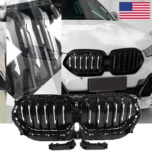 US Front Radiator Grille Active Air Shutter Cover For BMW X6 G06 2020-2022 Black - Picture 1 of 12