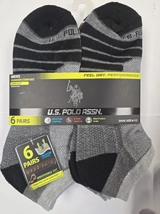 Paquete de 6 pares de calcetines informales de corte bajo talla única US POLO para hombre - Imagen 1 de 2