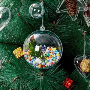 20 PCS Clear Fillable Christmas Ornaments DIY Decor For Creative Holiday - Picture 1 of 6
