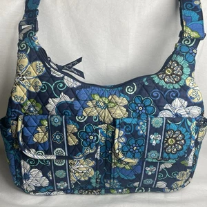 Borsa Vera Bradley mod floreale cargo hipster OTS blu acqua trapuntata floreale imbracatura - Foto 1 di 12