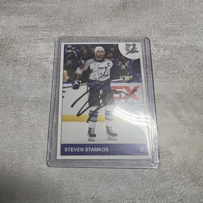 Tarjeta retro inversa autografiada de Steven Stamkos RARA Foto 1 de 2