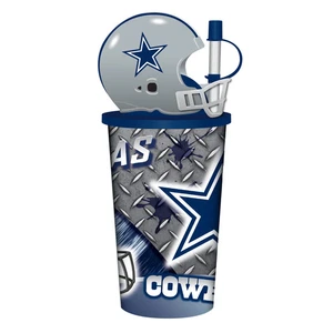 Dallas Cowboys Helmet Cup 32oz Plastic with Straw - Picture 1 of 1