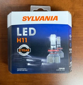 Sylvania LED H11 Headlight Bulbs Pair - H11LEDSP.BX2 - Powersports/Fog Use Only - Imagen 1 de 2