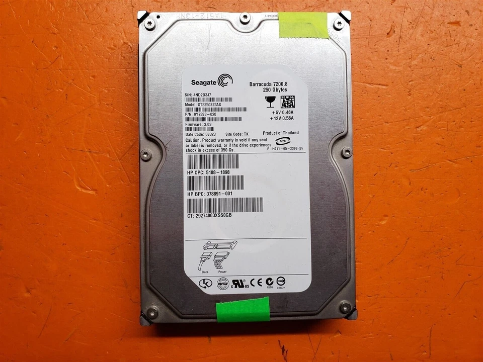 ⭐️⭐️⭐️⭐️⭐️ HDD Hard Drive SATA Desktop 3.5" Seagate ST3250823AS 250GB - Image 1 of 1