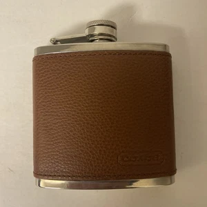 Coach Braun Leder Flachmann 6 Unzen Edelstahl - Bild 1 von 5