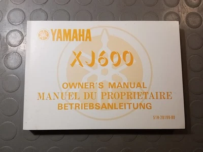 Manual De Uso Y Mantenimiento Yamaha XJ600 XJ 600 Inglés Francés Alemán 1983 - Imagen 1 de 3