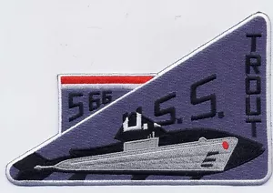 USS Trout SS 566 - Sub Shape BC Patch Cat No C5966 - Picture 1 of 1