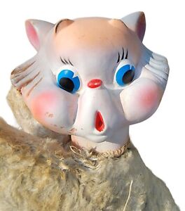 Vintage MY TOY Cat Rubber Face Plush Stuffed Animal MCM
