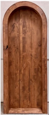 Rustic ALDER  lumber arch top door solid wood storybook planks pre hung castle - Image 1 of 4